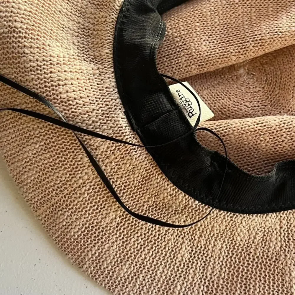 Macchia di Ruggine Sun Hat Tan Pink Large Panama Braid Band Adjustable
